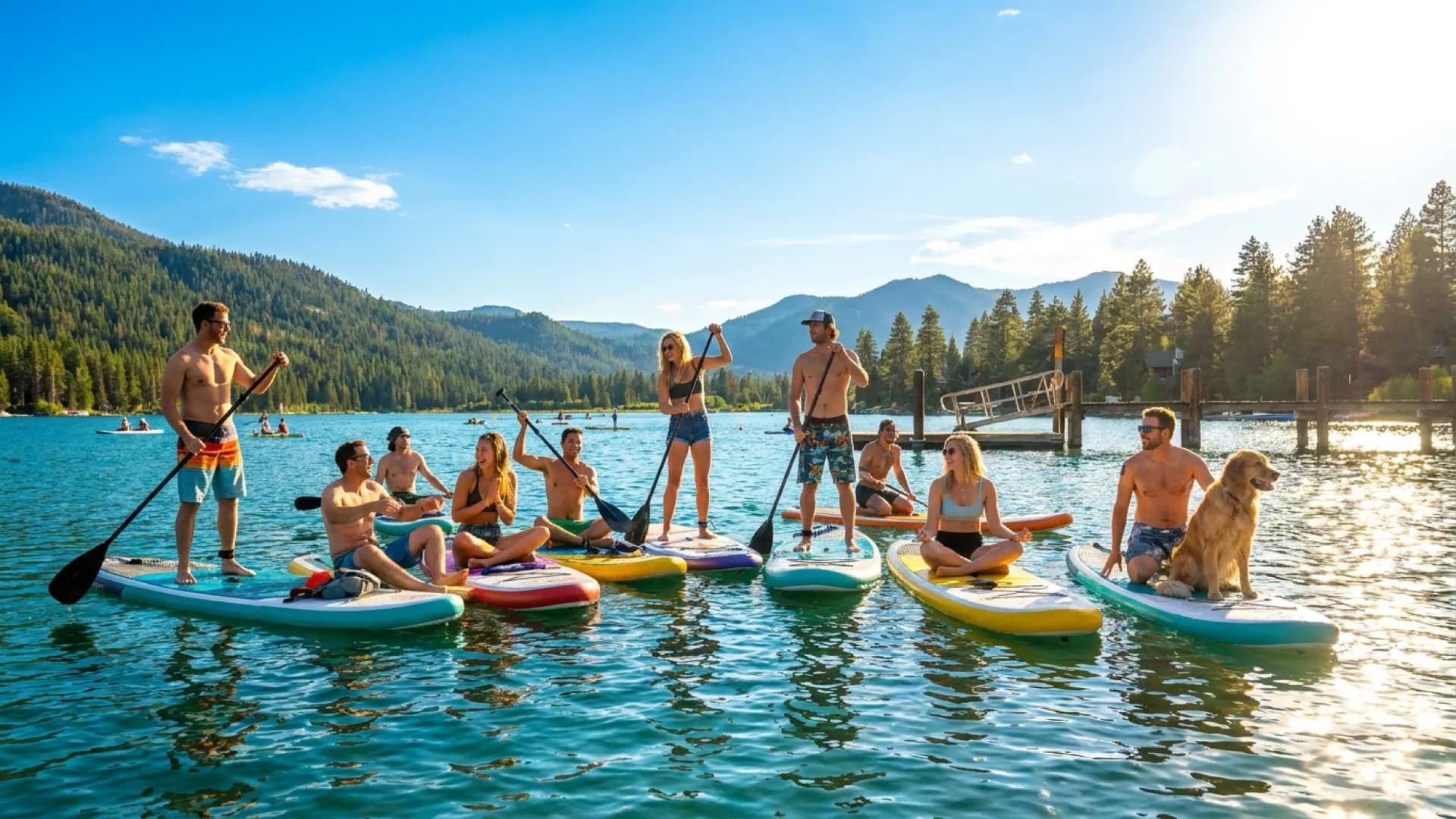SUP activiteiten: alles wat je nog meer kunt doen op je board: zonnig sfeerbeeld op het water