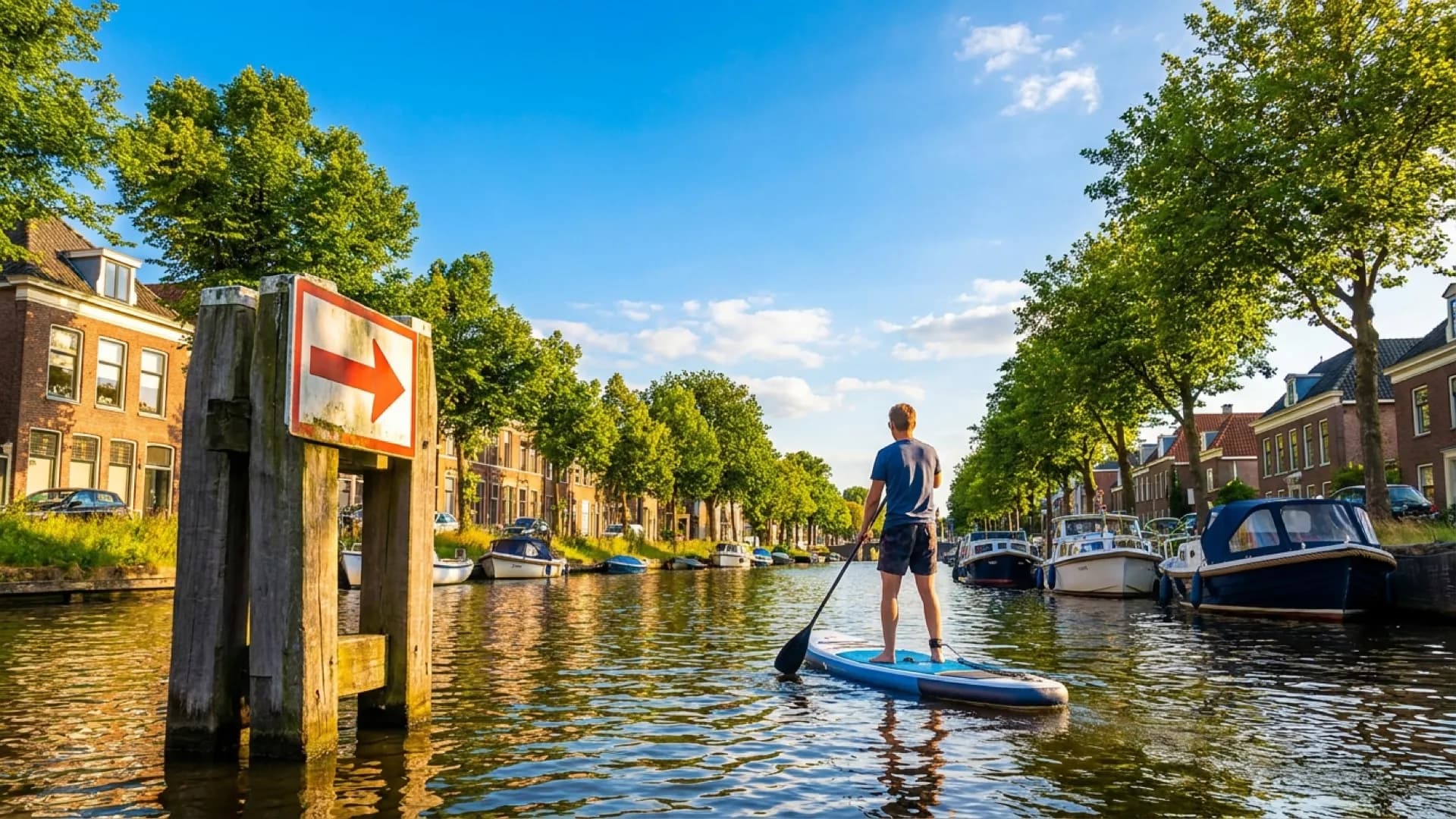 SUP vaarregels in Nederland: wat mag wel en niet: zonnig sfeerbeeld op het water