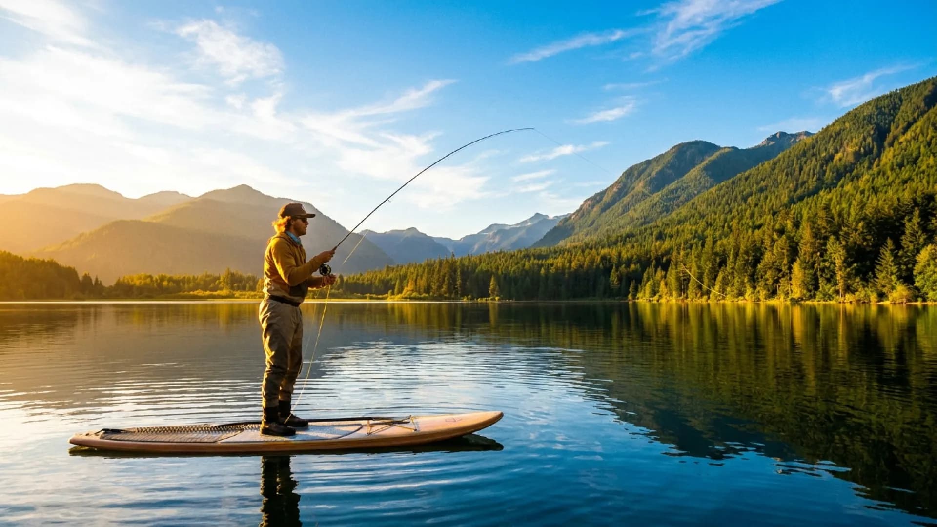 SUP vissen: welk board, welke accessoires en beste plekken in Nederland: zonnig sfeerbeeld op het water