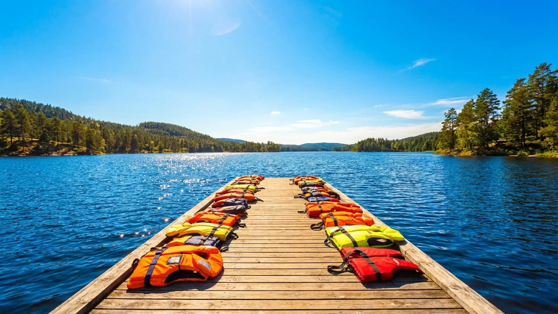 SUP zwemvest kopen: vest, auto-inflate of heup-belt?: zonnig sfeerbeeld op het water
