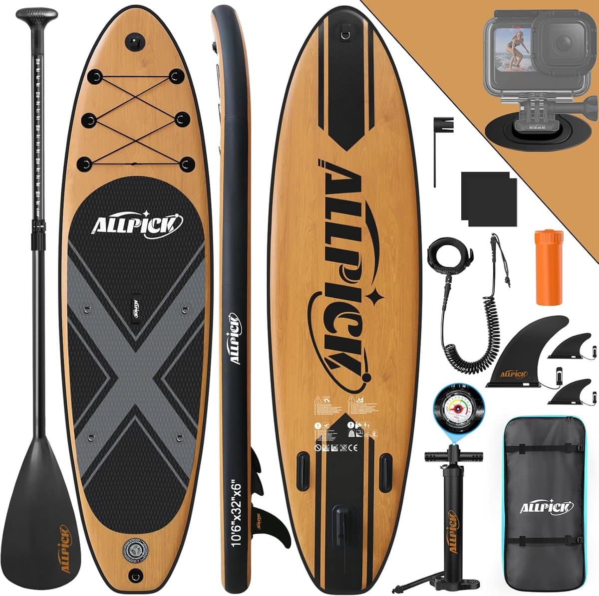 Opblaasbaar SUP Stand Up, Camera Mount & 200 kg, 320 cm, max 200 kg