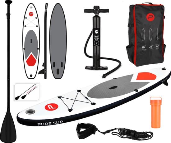Pure4Fun - Opblaasbare stand up sup board - Single Layer PV - 305x71x10 cm - Complete Set