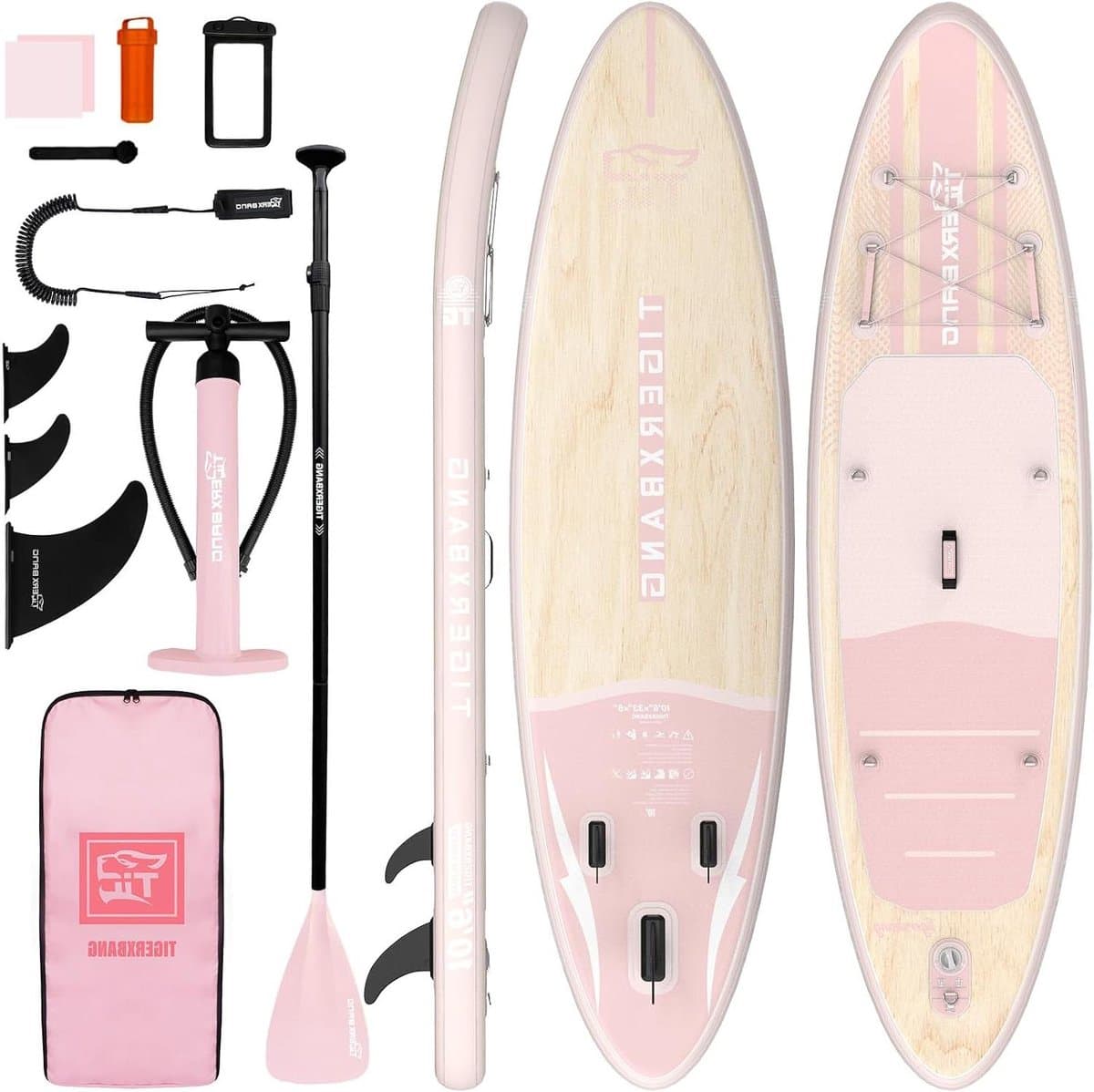 Opblaasbaar Watersport Antislip EVA Dek Roze, 320×83 cm
