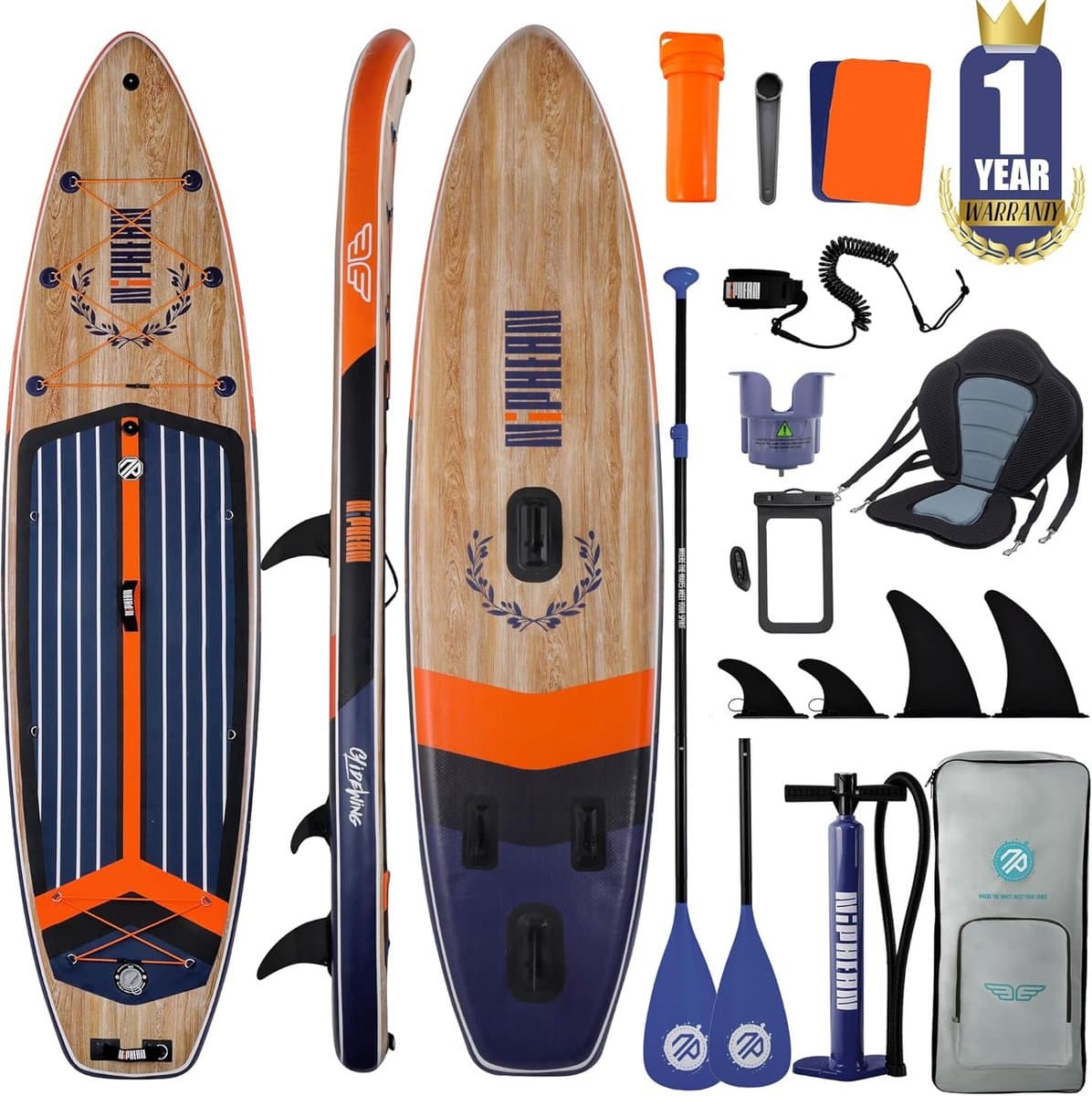 Opblaasbare SUP met vleugeldesign en duurzame, 335 cm