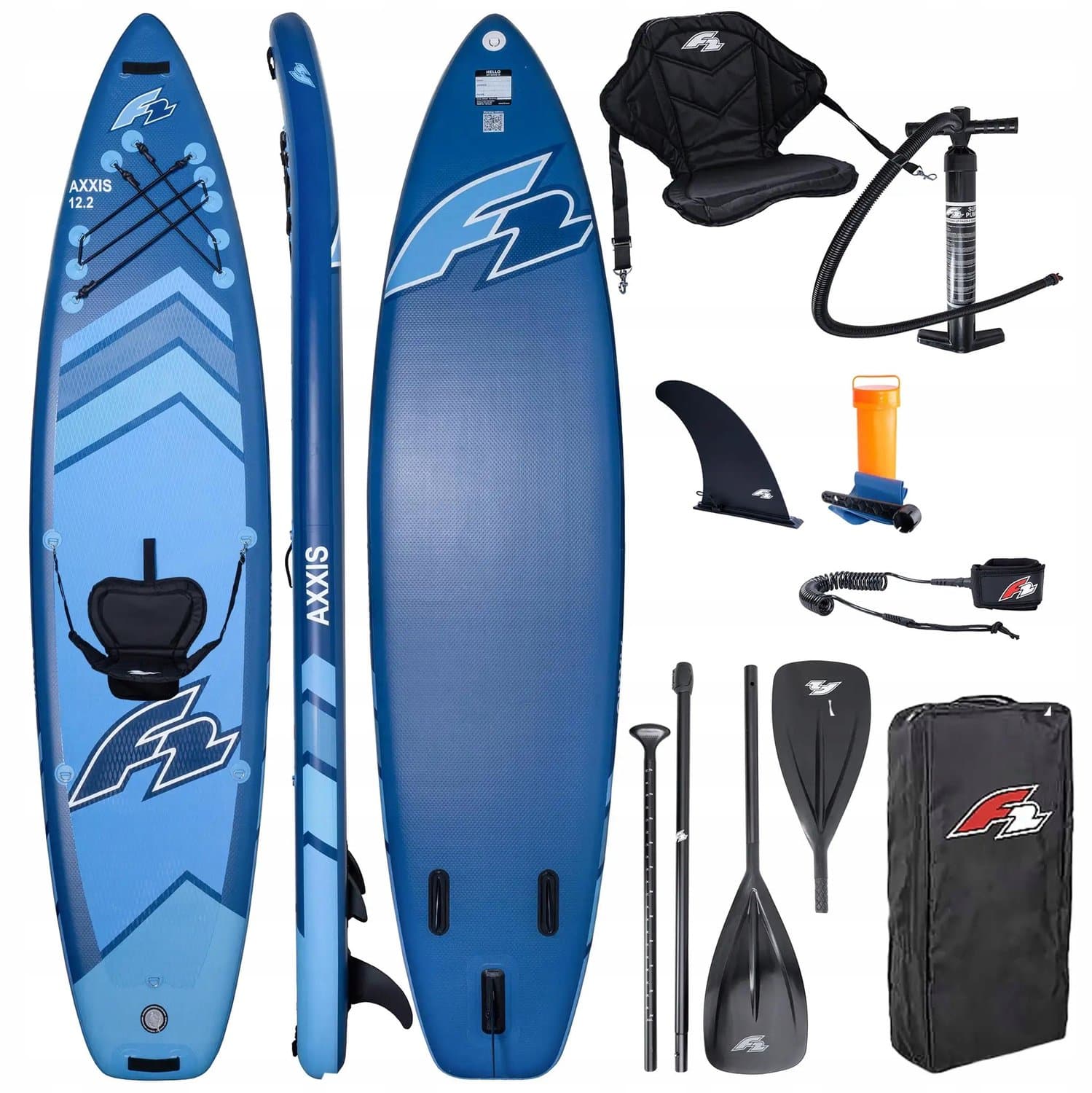 F2 Axxis 12'2" Navy Blue Combo SUP, 12.2'