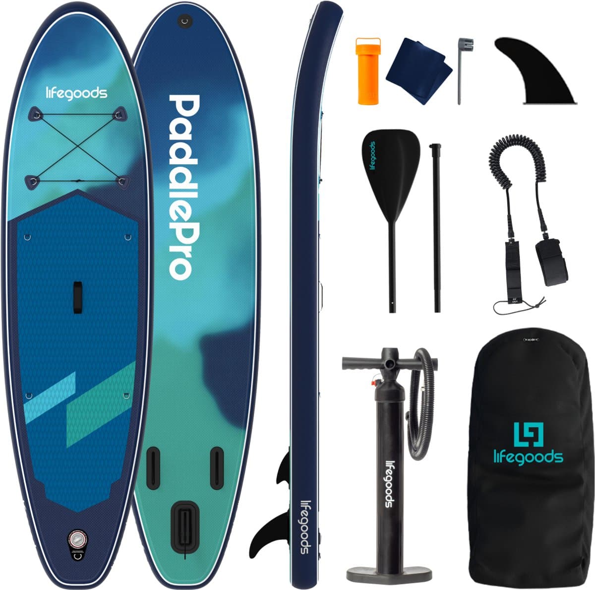 LifeGoods SUP Allround Compact 100 Kg Draagkracht, 300×76 cm, max 100 kg