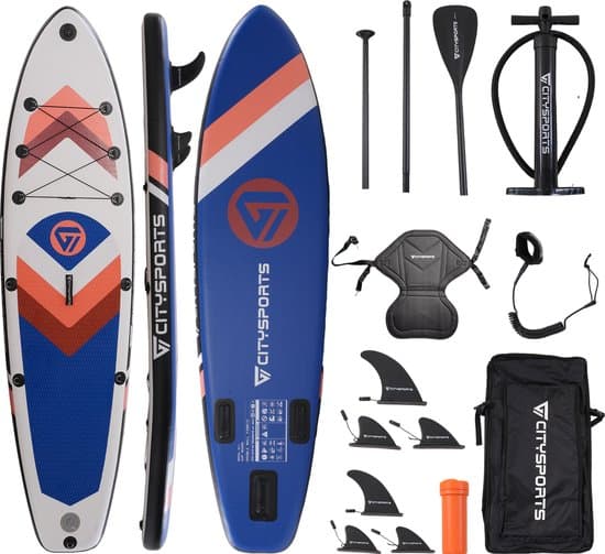 CITYSPORTS SUP Board - Paddle Board - Opblaasbaar Paddle Board - Verstelbare Peddel - Complete Set - 320 cm - Max. 160 kg