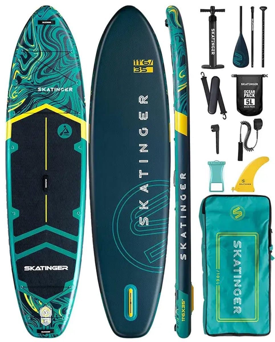 Skatinger Prana Dark Blue Yoga SUP Compleet Pakket
