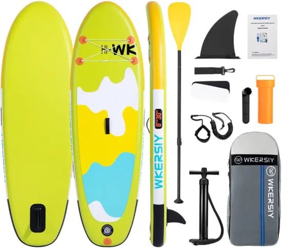 Livano Sup Board - Opblaasbaar - Supboard - Sup Boards - Paddle - Kayak - Geel - 244cm - Kids