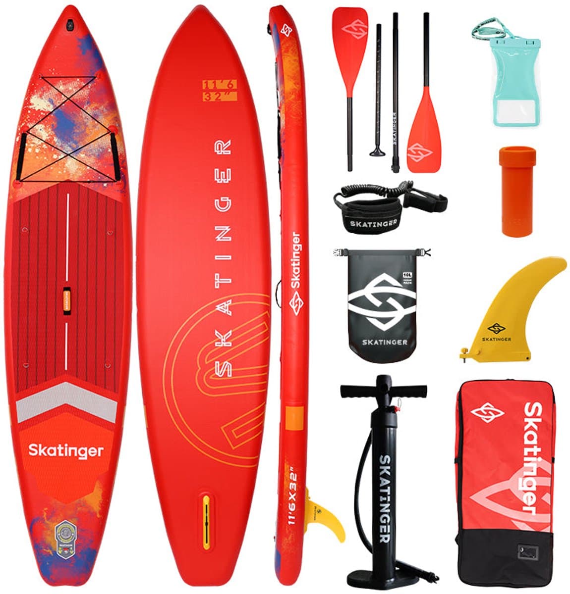 Skatinger Interstellar red Touring SUP Compleet Pakket