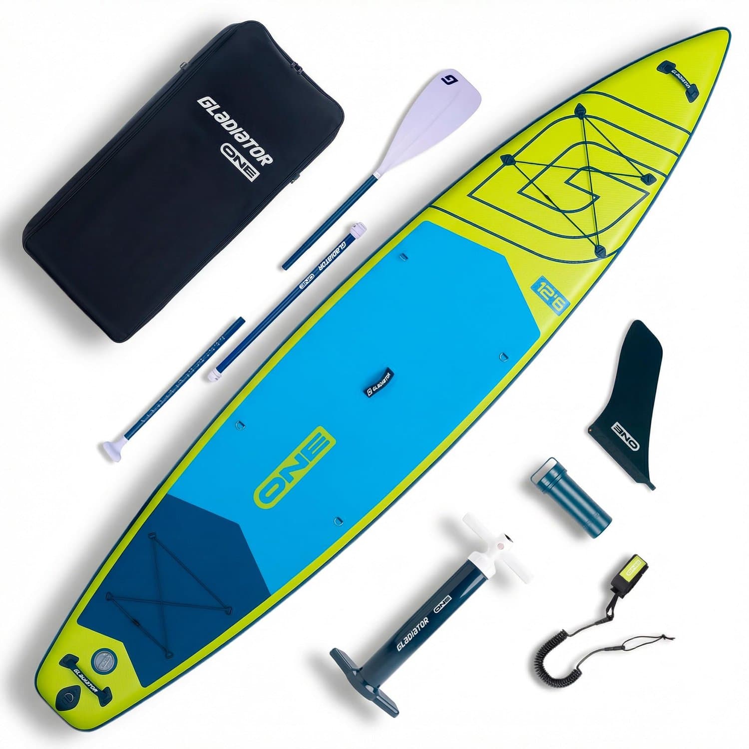 Opblaasbaar SUP Limoengroen Lengte Dikte, 381 cm