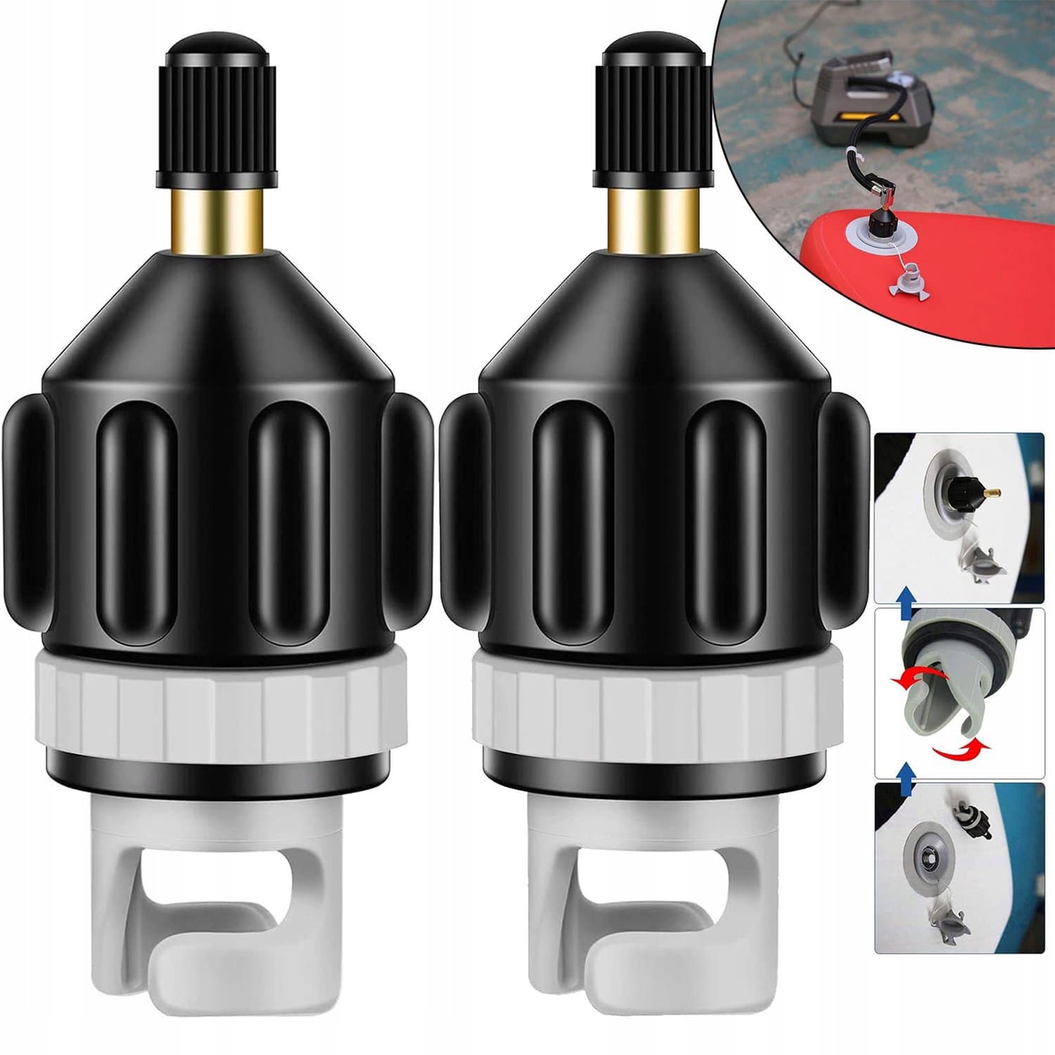 Merkloze SUP Ventiel Adapter: Snel Pomp Gelijk aan Auto Ventiel