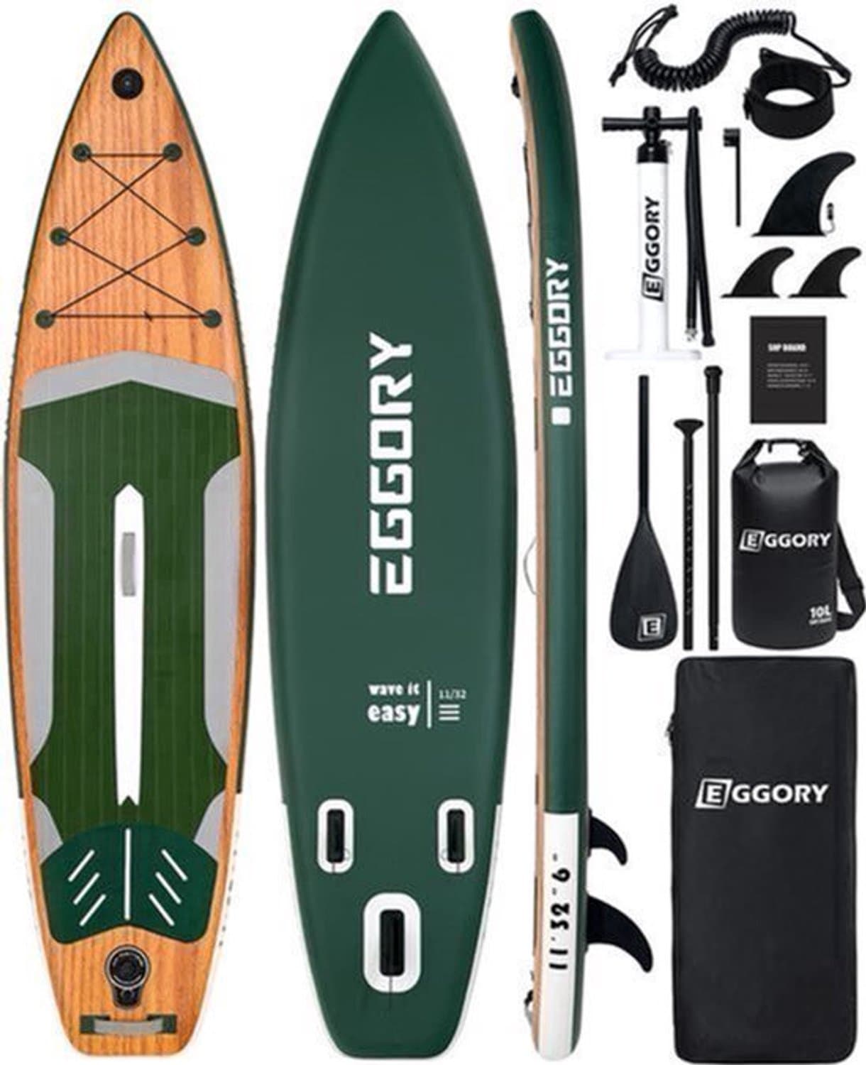 Opblaasbaar SUP Wood Grain 165 kg Draagvermogen, 335×81 cm, max 165 kg