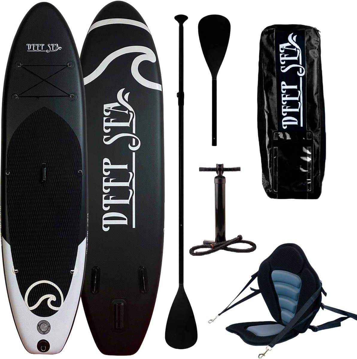 Deep Sea SUP Set Kayak Pro, Zwart, 300 cm