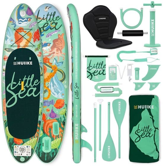 HUIIKE SUP Board - Opblaasbaar Paddle Board met Accessoires, Peddel, Vinnen, Pomp - Stand Up Paddle met Hoge Stabiliteit - 305 x 84 x 15 cm - Max. 130 kg