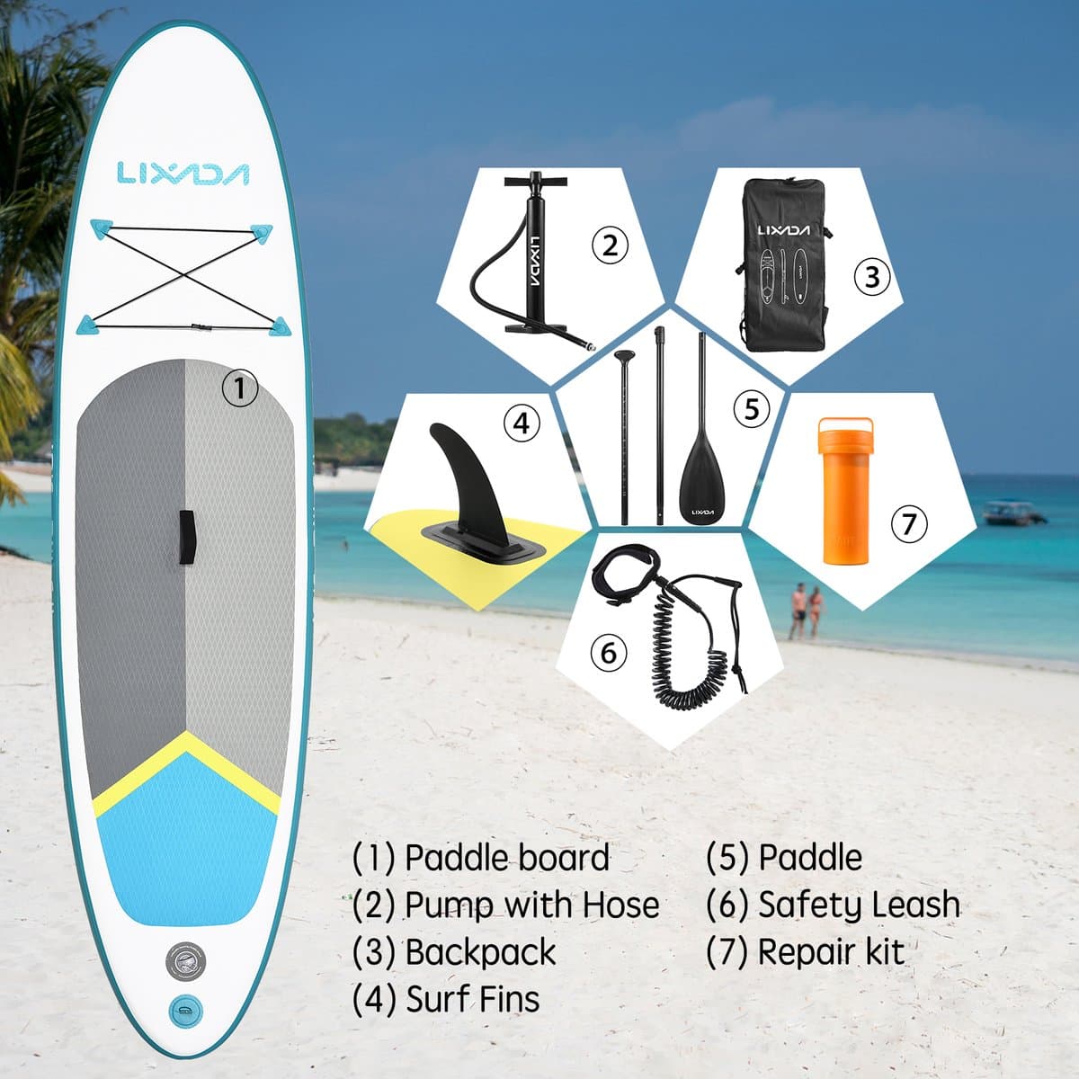 Opblaasbaar 6 Inch Watersport Surfset 11.9 Kg Gewicht