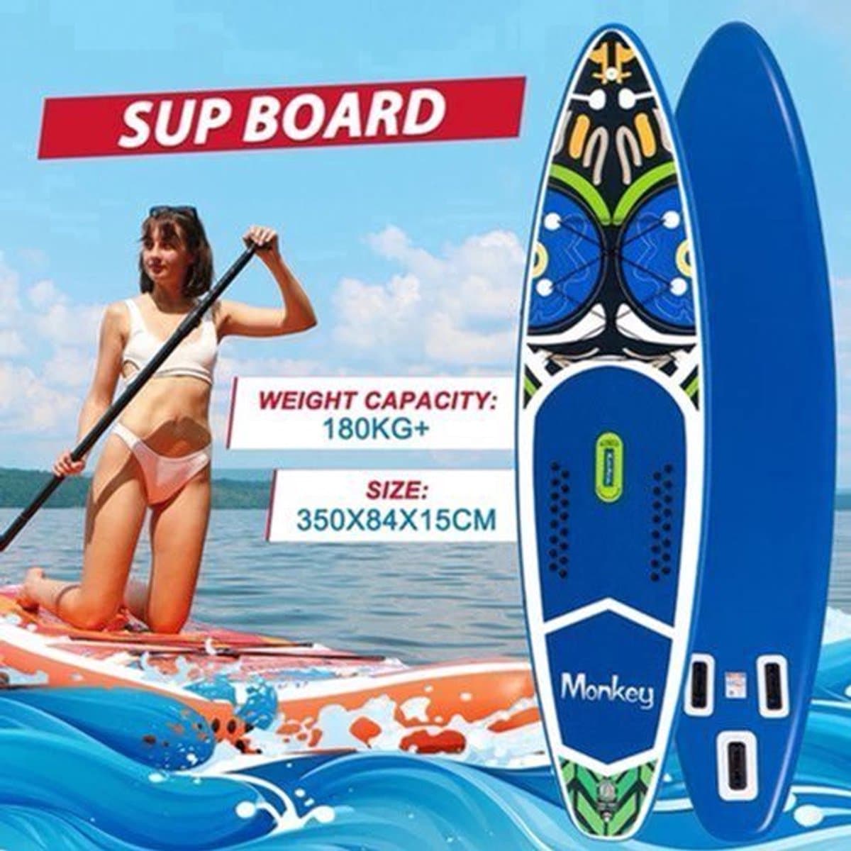 Opblaasbare Watersport PVC Materiaal 180 Kg, max 180 kg