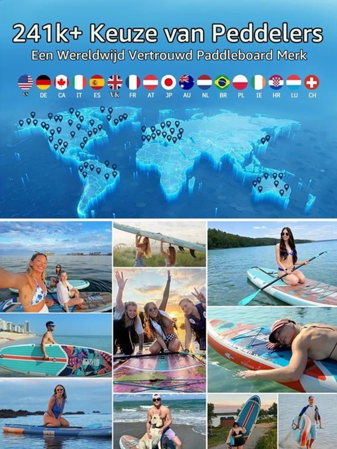 Opblaasbaar SUP Oceanic Sapphire 200 kg, 320 cm, max 200 kg