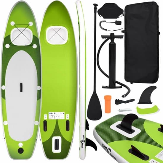 Onbekend vidaXL Stand Up Paddleboardset groen, 330×76 cm