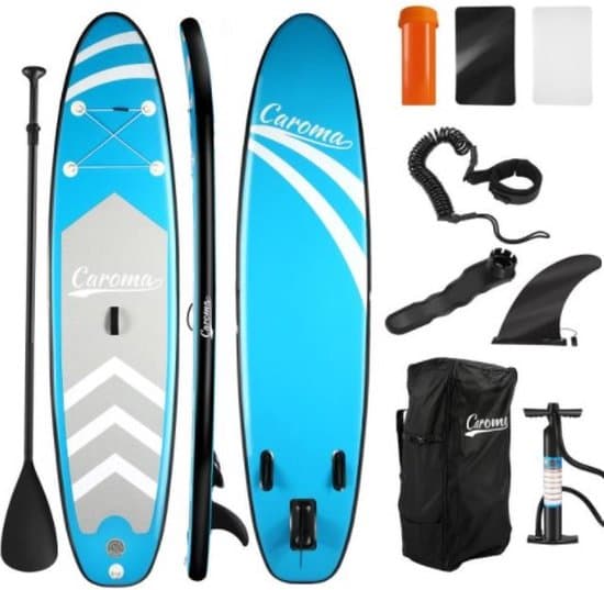 Opblaasbaar Sup Board Incl. pomp | Stand up Paddle Board | Complete Set | 305x76x15cm | blauw/wit