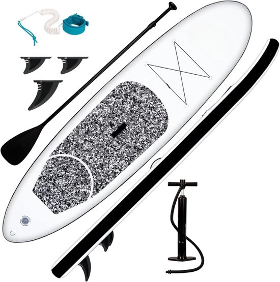 FlexVer® Sup Board - Paddle Board - Opblaasbare Sup Board - 305 x 76 x 15 CM - Wit/Zwart