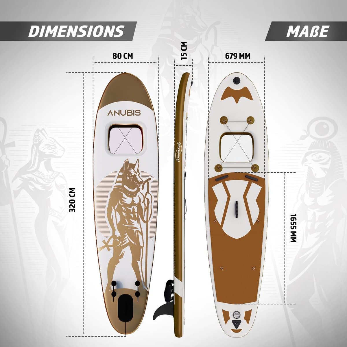 Physionics SUP Stand Up Paddle Goud, 320 cm