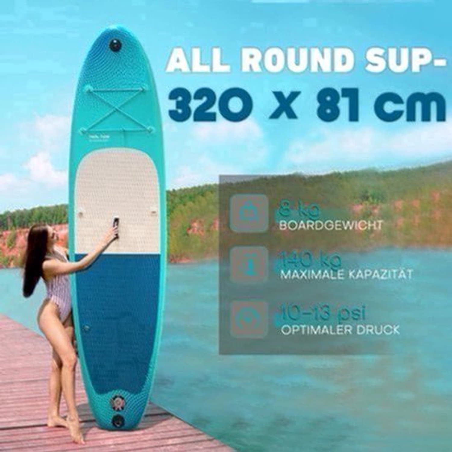 Opblaasbaar SUP Board Stand, max 140 kg