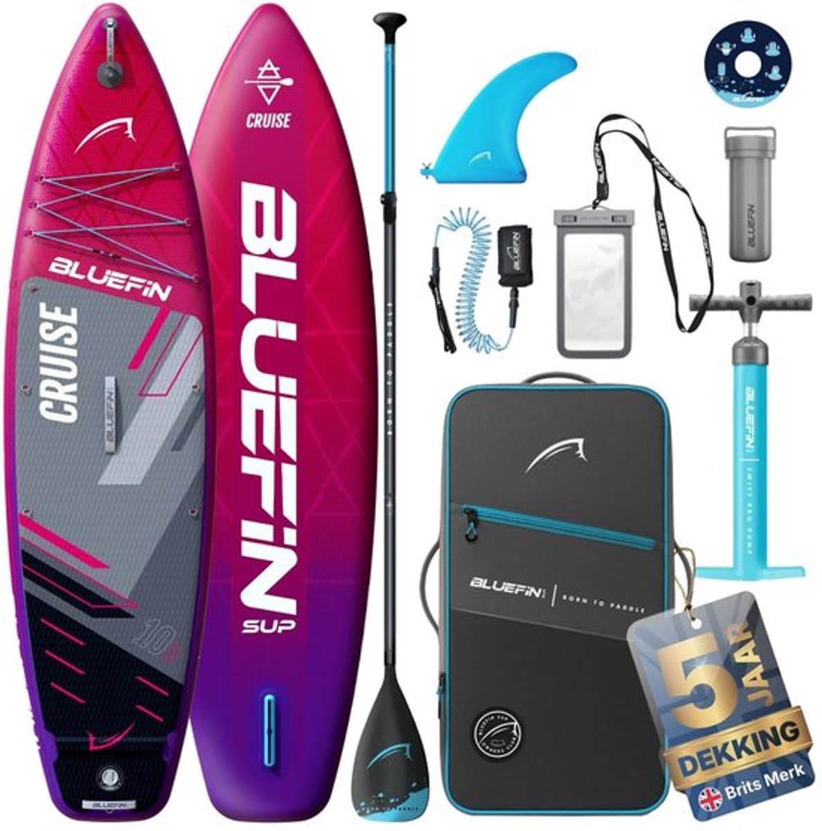 Paddleboard Premium SUP pakket Antislip dekpad, 10.7'