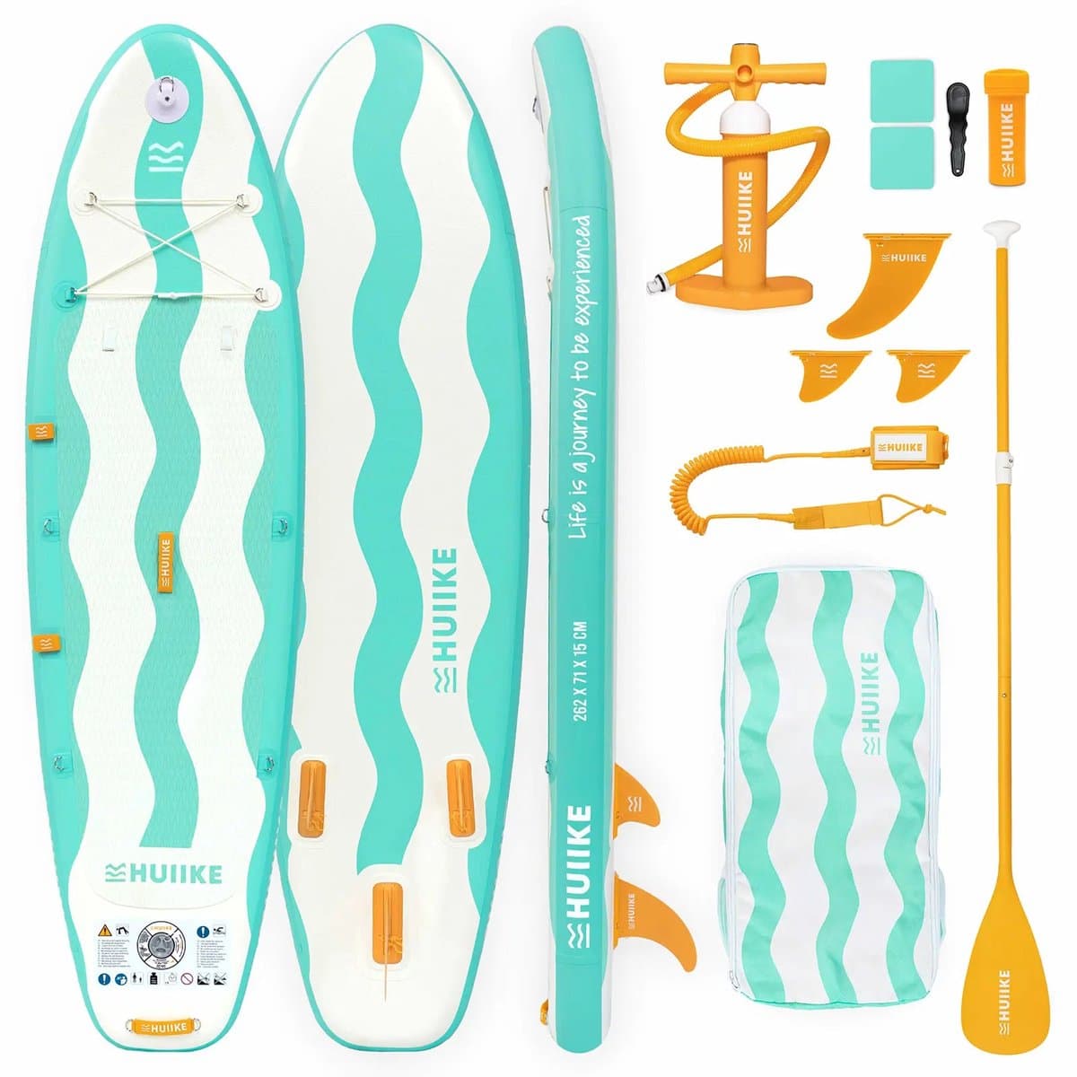 Huiike SUP voor Kinderen, Vinnen Stand Up Paddle, 262×71 cm, max 80 kg