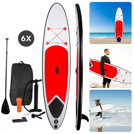 Cheqo® Opblaasbaar SUP Board Set - Beginnersvriendelijk - Inclusief Peddel en Accessoires - Duurzaam Materiaal - Opblaasbaar Paddle Board - Inclusief EBOOK