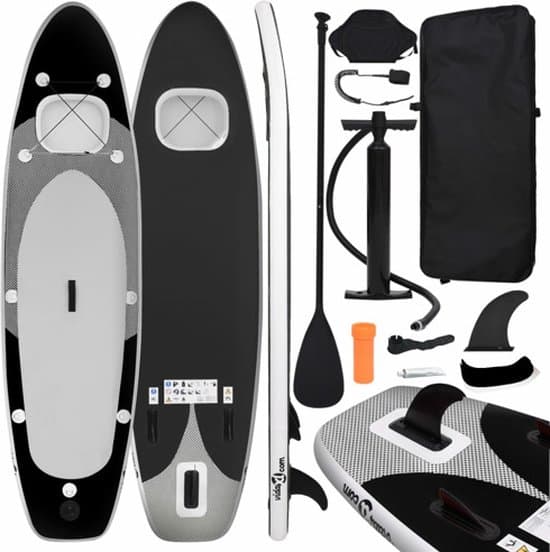 Onbekend vidaXL Stand Up Paddleboardset zwart, 330×76 cm