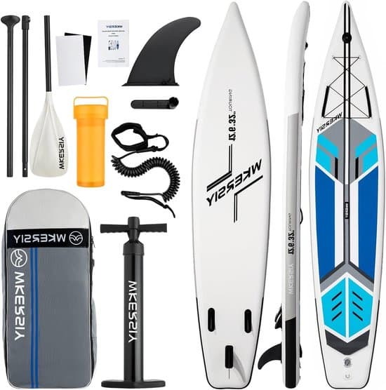 Opblaasbaar SUP Board - Touring Board - Samen Varen - Extra Breed Ontwerp - 380 cm Lengte - Blauw