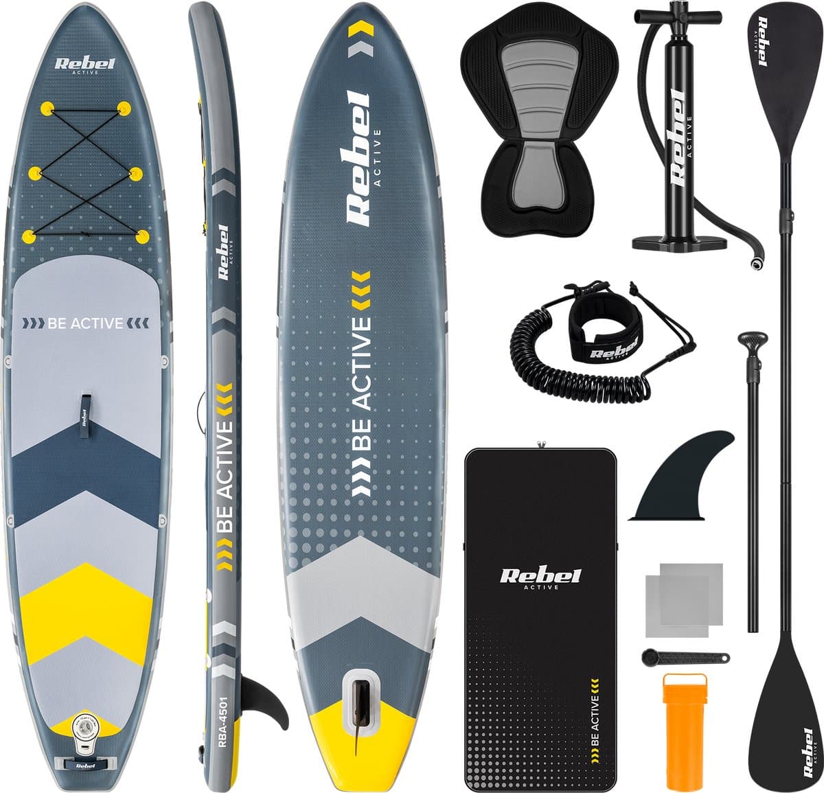 Opblaasbaar SUP board Rebel Rba 4501 Grijs