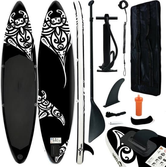 Onbekend vidaXL Stand Up Paddleboardset zwart, 305×76 cm