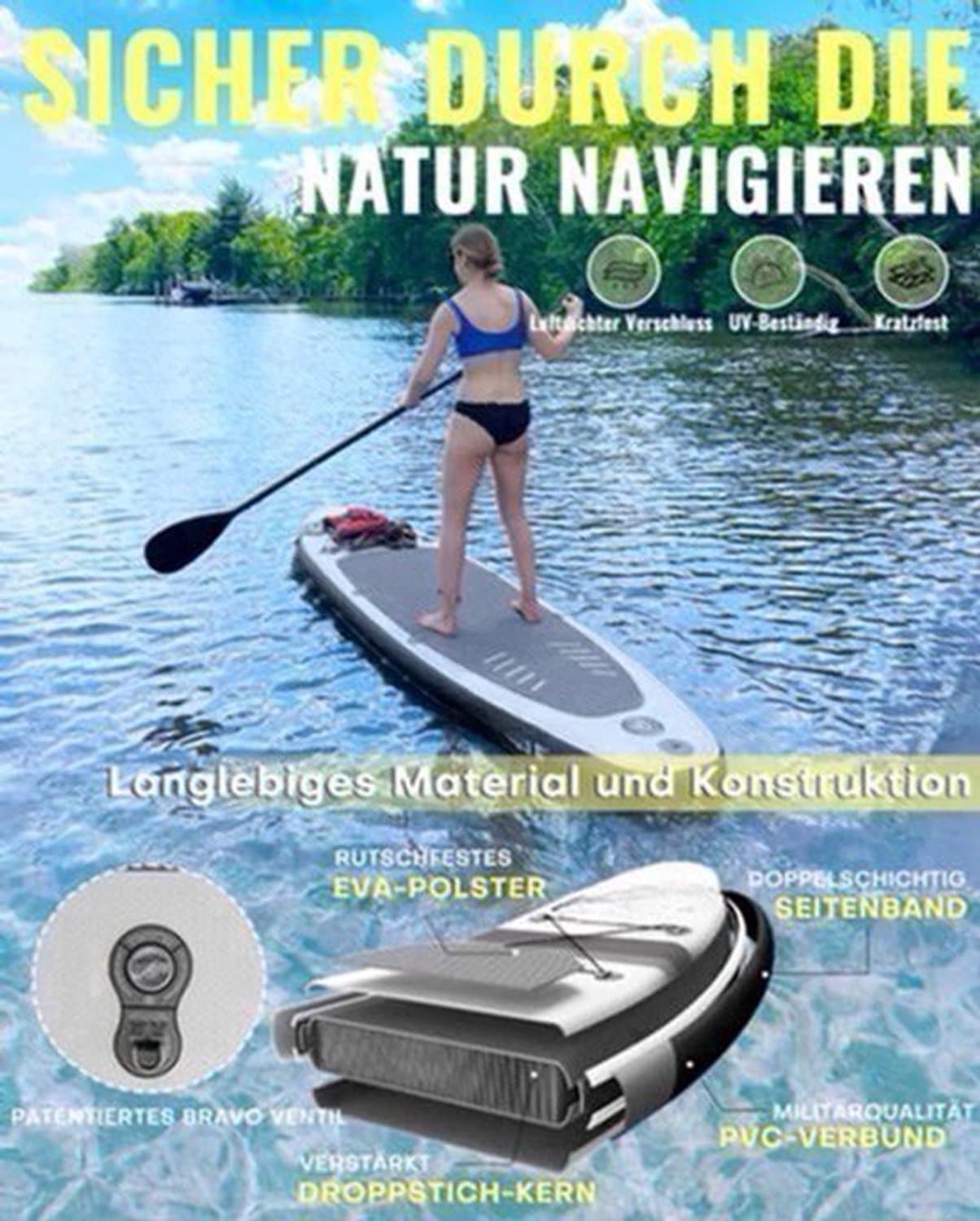 Opblaasbare Stand Up Paddle Board Lichtgewicht
