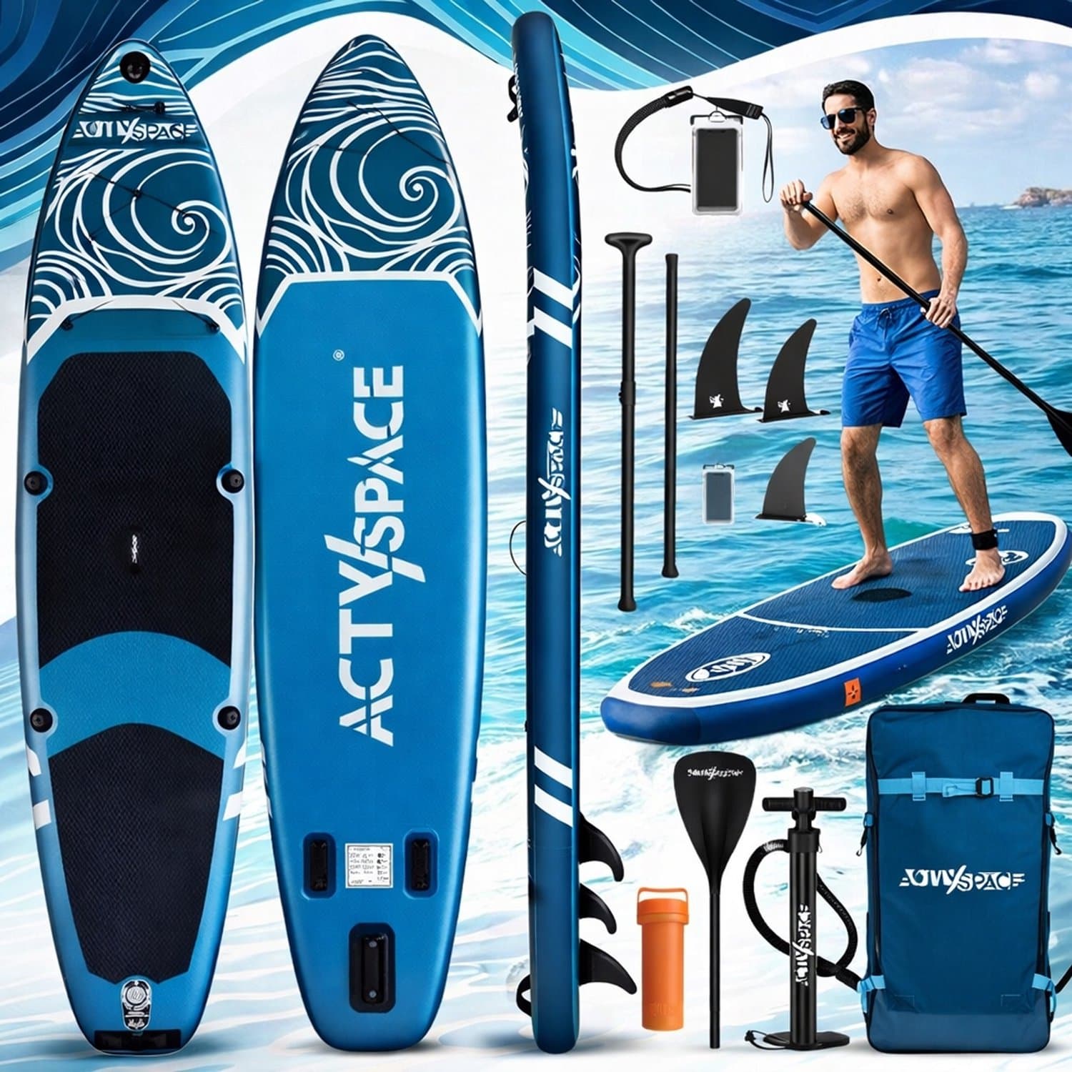 Opblaasbare SUP Set Compleet & Accessoires, 350 cm