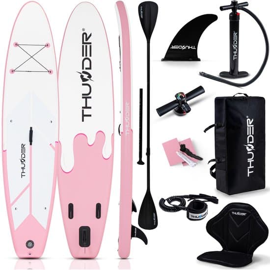 THUNDER® CANDY SUP Board Opblaasbare 350 cm met Kajakstoel – Complete Set met Pomp, Peddel & Accessoires