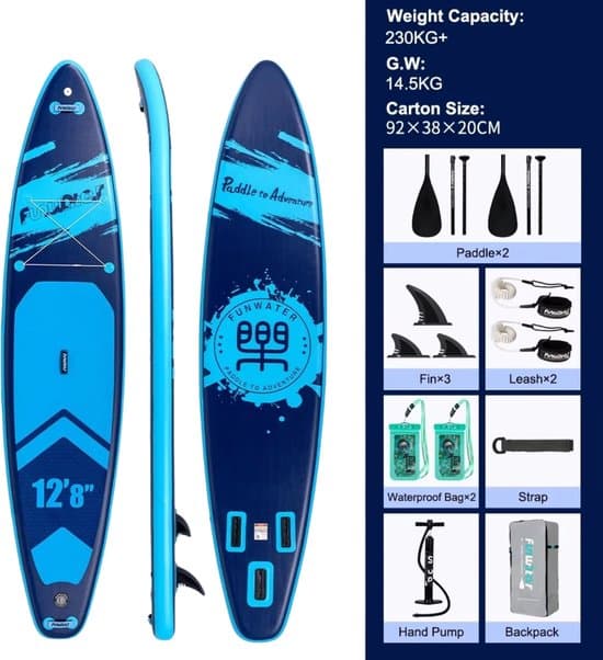 Norvia Opblaasbaar Sup Board - Complete Set - Ideaal Voor Recreatief Gebruik - 150kg Plus - Antislip - Inclusief Accessoires