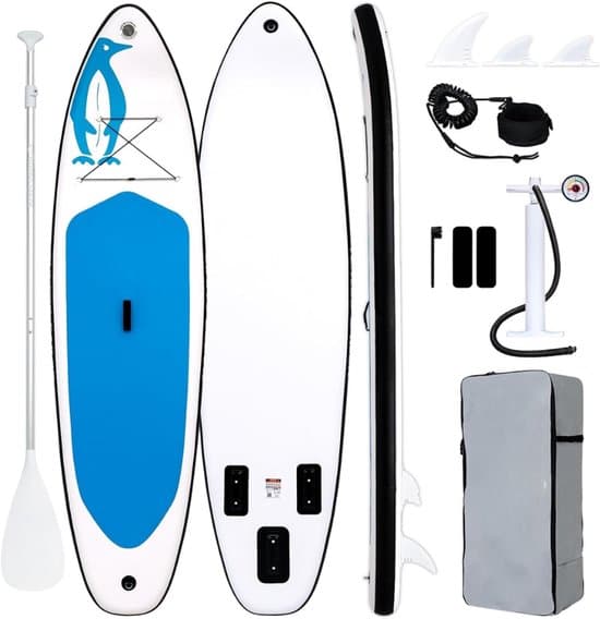 FlexVer® Sup Board - Paddle Board - Opblaasbare Sup Board - 320 x 83 x 15 CM - Wit/Blauw