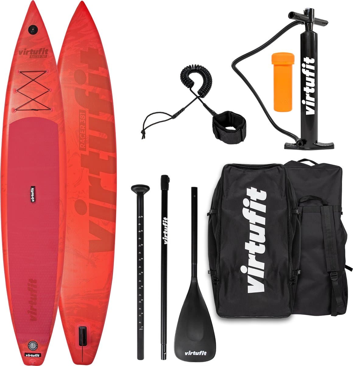 VirtuFit Racer SUP Met GoPro Mount, Kickpad &, 381 cm