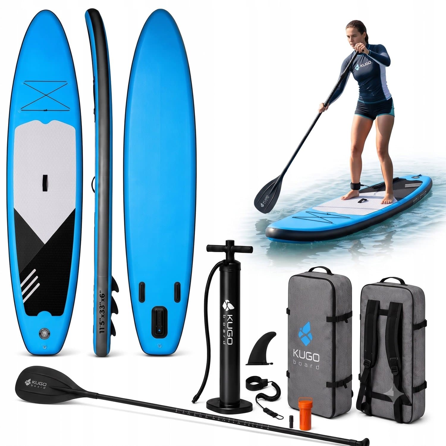 Opblaasbare SUP Kajak, Yoga, Vissen, 350 cm, max 260 kg