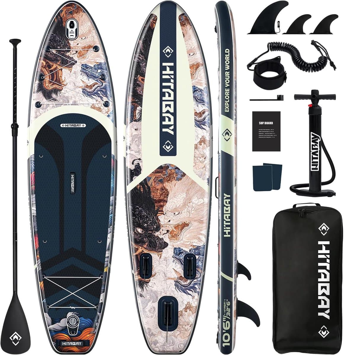 Opblaasbaar Stand Up Board Watersport Avontuur, 320×81 cm