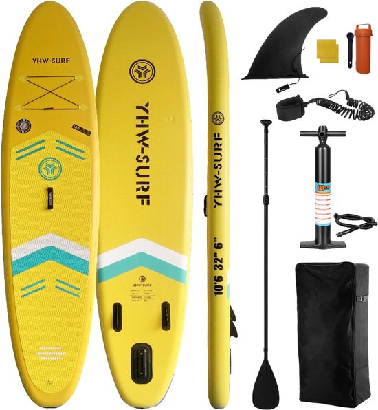 Nivard Sup Board - Opblaasbaar - Supboard - Sup Boards - Paddle - Kayak - 320cm - Geel