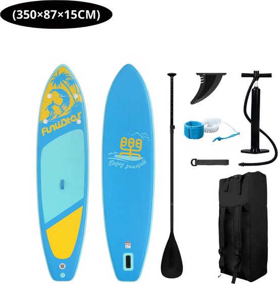 Nivard Sup Board - Opblaasbaar - Supboard - Sup Boards - Paddle - Kayak - 350cm - Licht Blauw