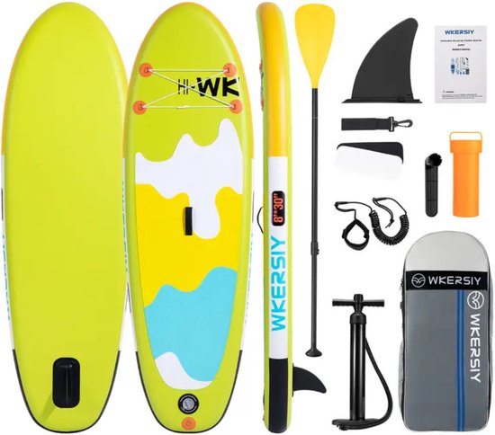 Nivard Sup Board - Opblaasbaar - Supboard - Sup Boards - Paddle - Kayak - Geel - 244cm - Kids