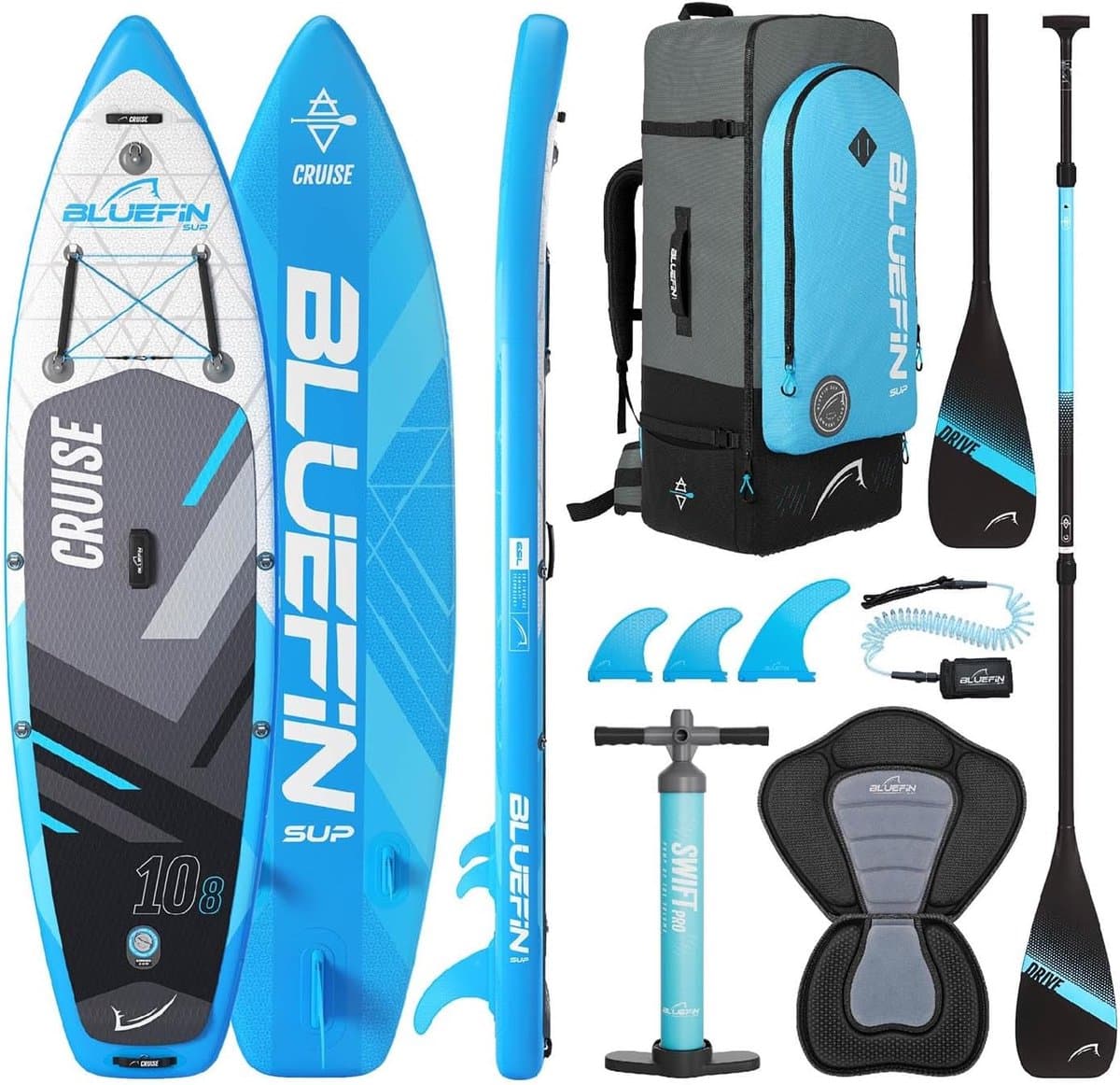 Opblaasbare SUP Cruise 10'8 met Kajakstoel, 10.7'