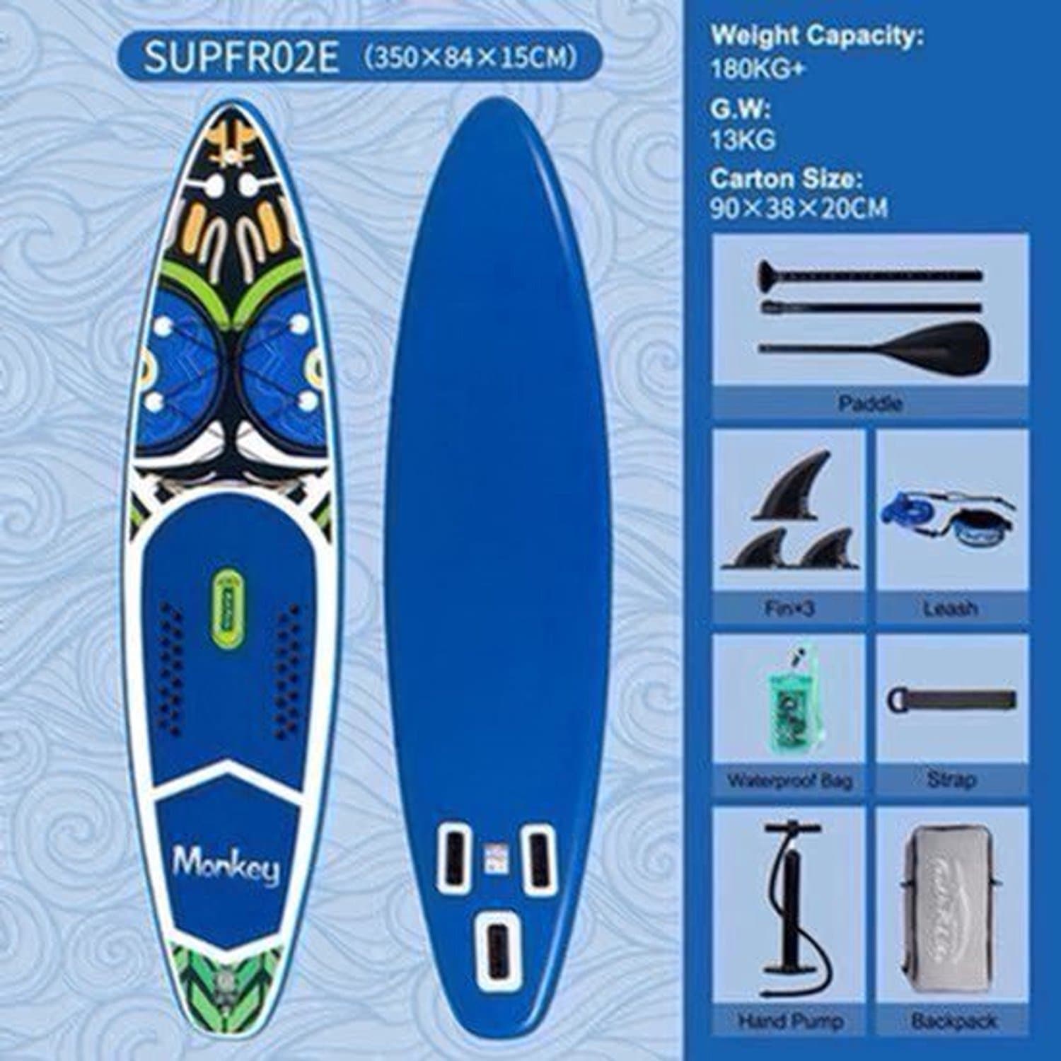 Supboard Sup Kajak Stand, 350×84 cm, max 160 kg