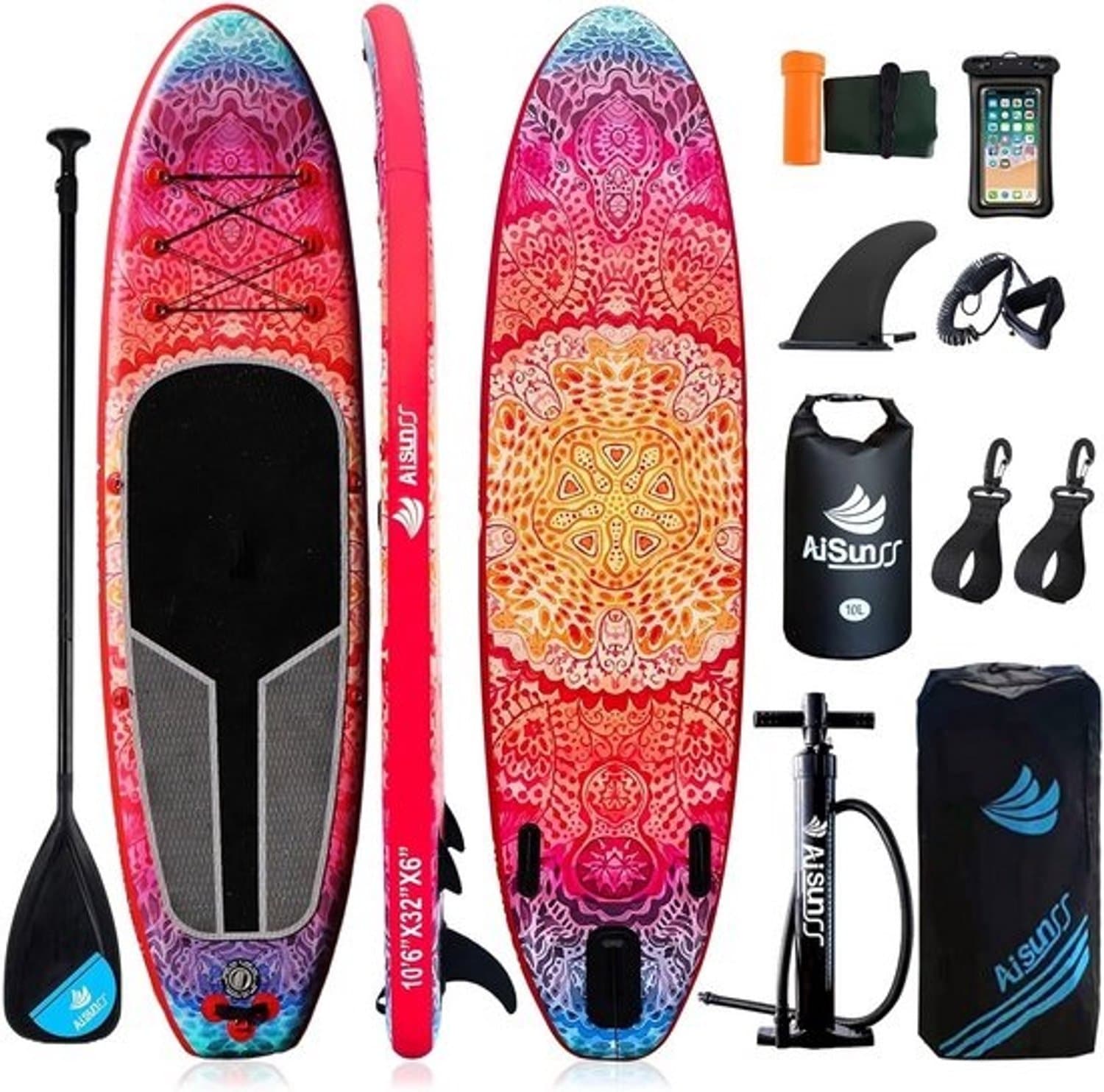 Opblaasbaar SUP board van 10ft voor yoga en pilates, inclusief
