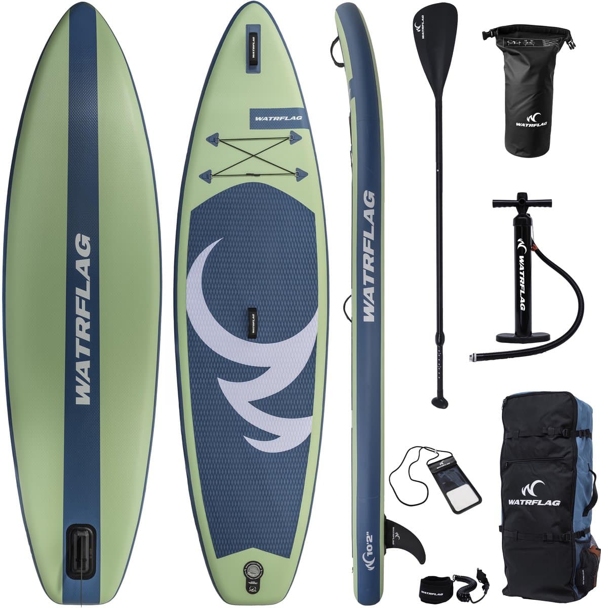 Watrflag Spinner Green SUP 10'2'' Set Allround, 310 cm