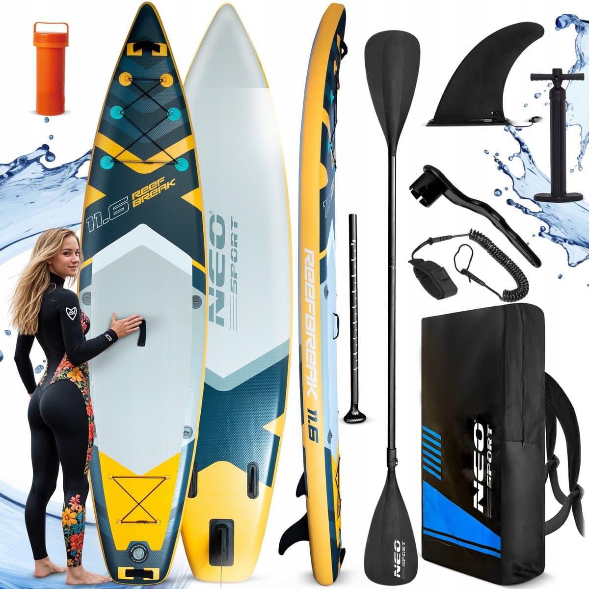 Opblaasbaar SUP bord set Stand, 350 cm